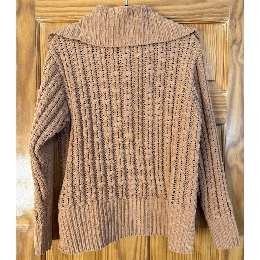 aerie Size XS Oversized Chanelle Knit Beige Sweater‎ Collar Comfy Cozy Easy - Picture 2 of 6